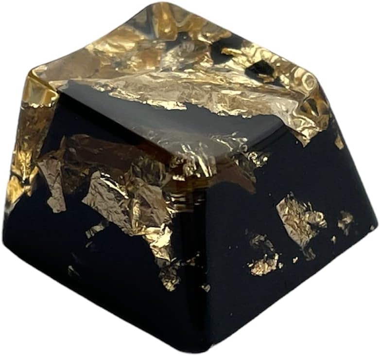 Black & Gold Artisan Keycap 1u R4 size - Hand Made Keycaps Mechanical Keyboards - Cherry MX support profile OEM, One keycap