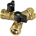 Produktbild Agora-Tec Messing Y-Verteiler mit 2 Kugelhähnen mit 2 Abgängen mit 3/4 Zoll (26,4mm) Außengewinde und 1 Eingang mit Schnellverschraubung 3/4 Zoll (24,2mm) Innengewinde