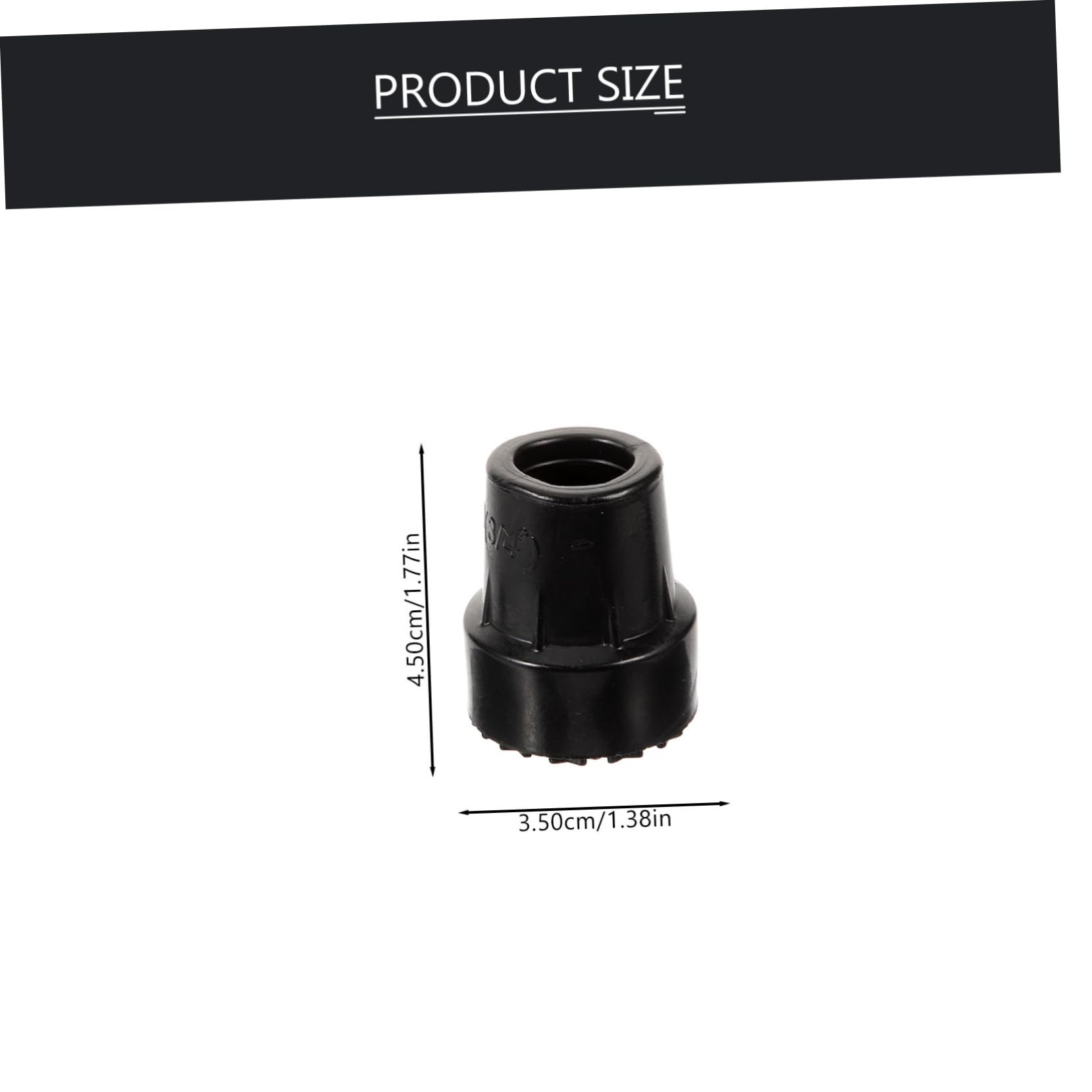 Ipetboom 4Pcs Durable Cane Tips Replacement for Walking Sticks Trekking Poles Nonskid Foot Pads for Improved Stability Grip for Outdoor Activities Mountaineering