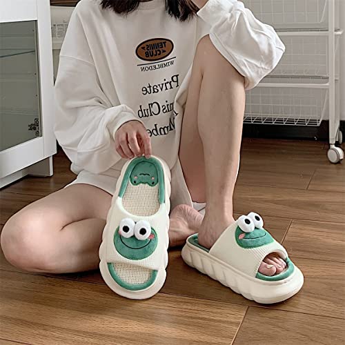 Gaolinci Cartoon Animal Shape Slippers, Womens Four Seasons Home Linen Slippers (Frog-Us 8-9) #TOP3