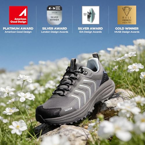 Image of NORTIV 8 Women's Waterproof Hiking Shoes Lightweight Travel for Walking All Day Comfort Non-Slip Outdoor Trekking Camping Climbing Fashion Sneakers Armadillo FieldLite