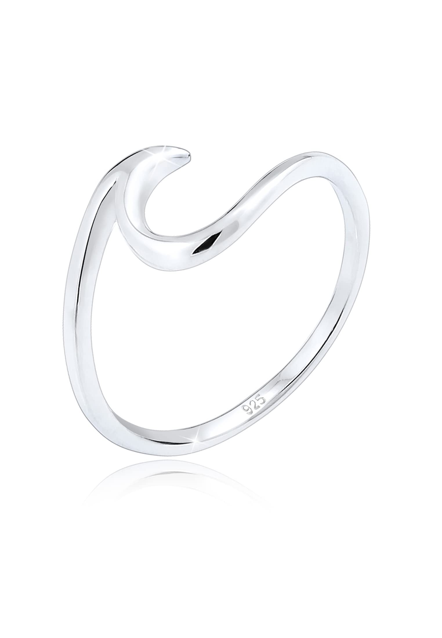 Elli Women's 925 Sterling Silver Waves Wave Beach Maritime Statement Blogger Trend Modern Ring, Size Medium
