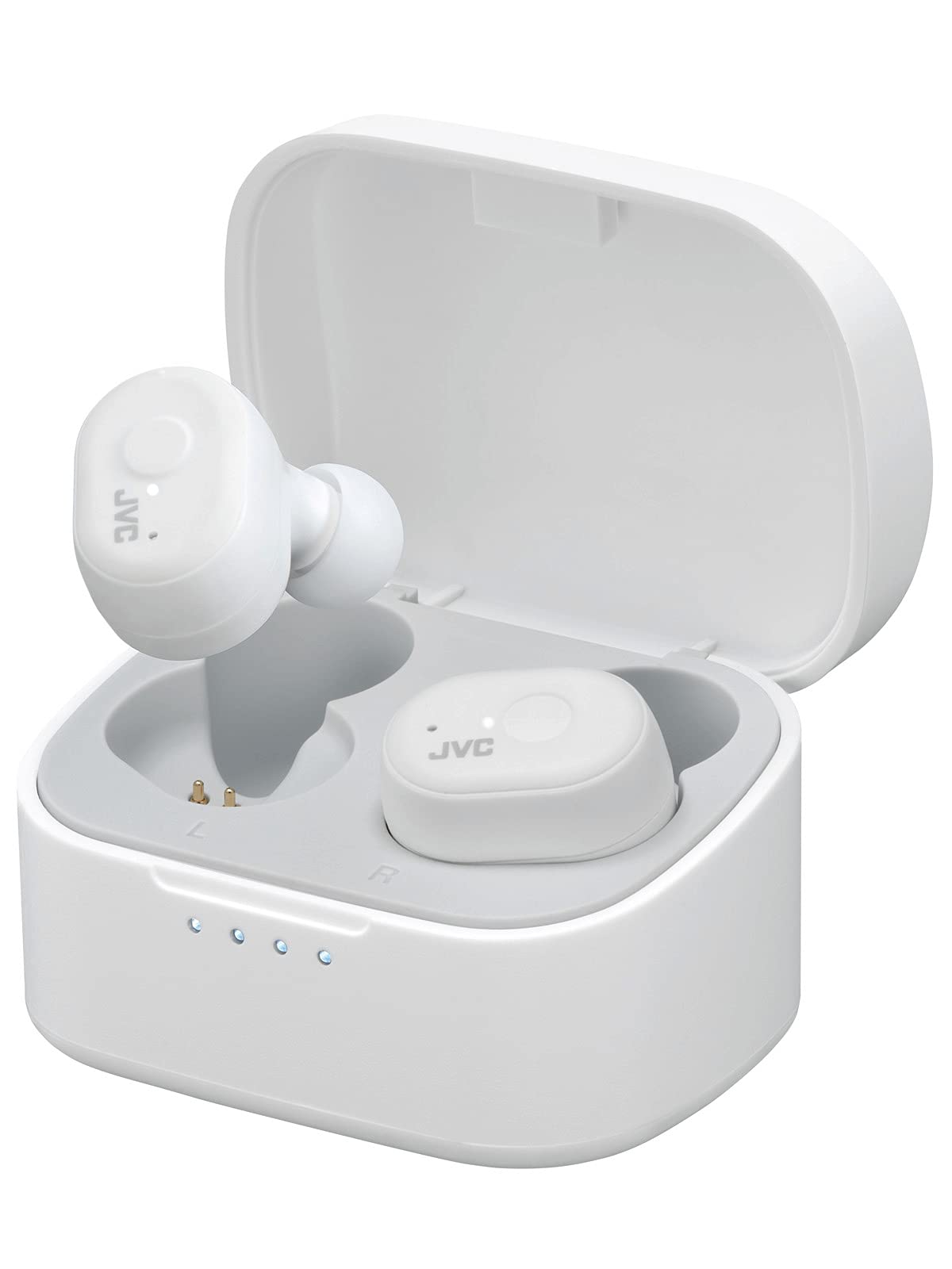JVC écouteurs True Wireless, Embouts à mémoire de Forme, résistant à l'eau (IPX5), Bluetooth 5.1, HA-A11T-W (Blanc)