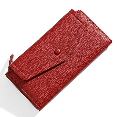Wallets,Casual Long Wallets for Women Soft PU Leather Coin Wallets Ladies Popular Card Holder Female Purses(A)
