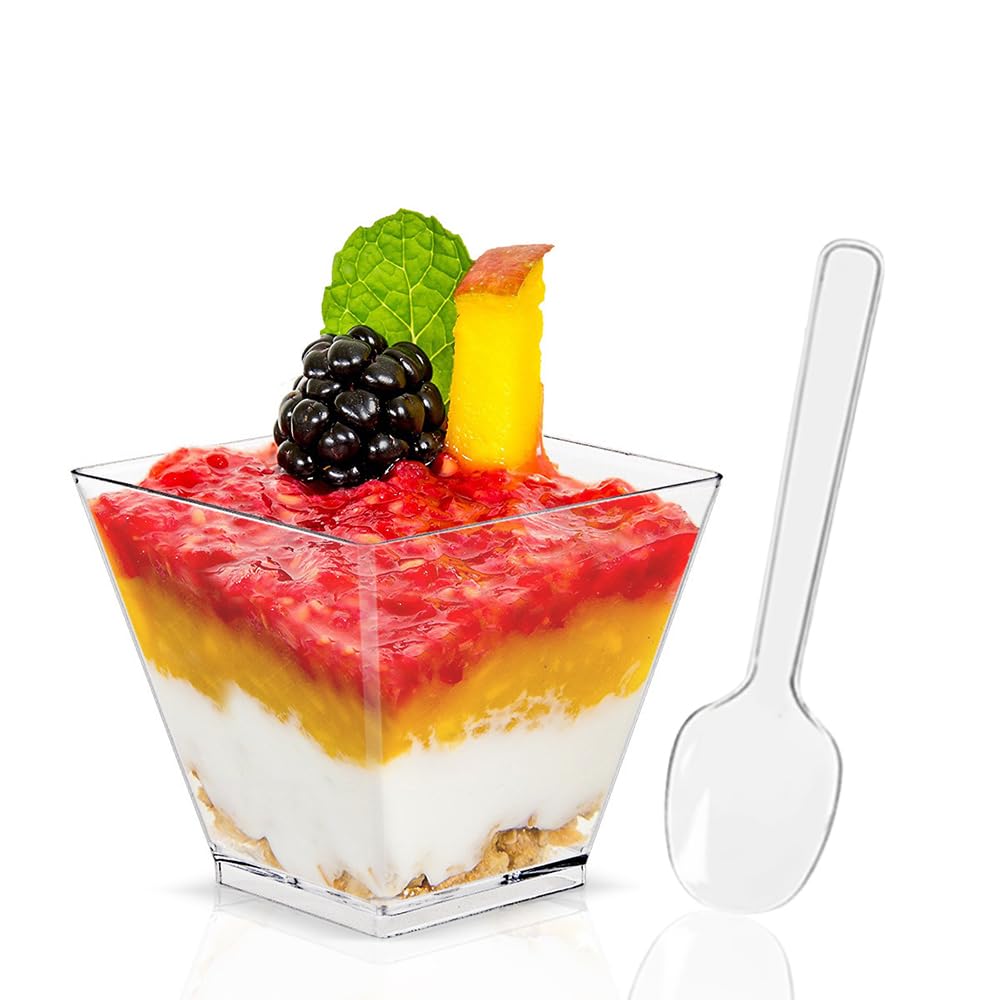 1000 Cucchiai Di Plastica Trasparenti - Riutilizzabili, 7.5cm Per Dessert E Gelati - Foto 10