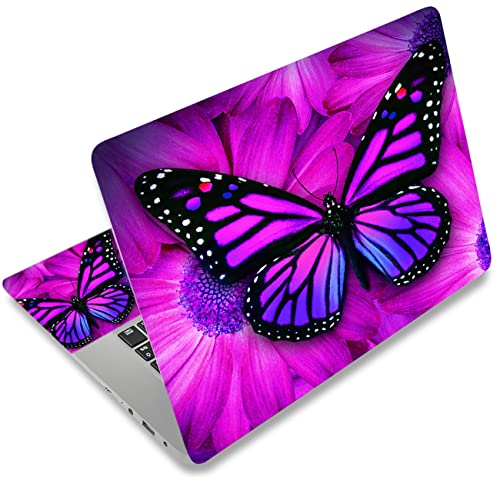 AUPET Personalized Laptop Skin Sticker Decal,12 13 13.3 14 15 15.4 15.6 inch Laptop Skin Sticker Cover Art Decal Protector Notebook PC(Big Purple Butterfly)