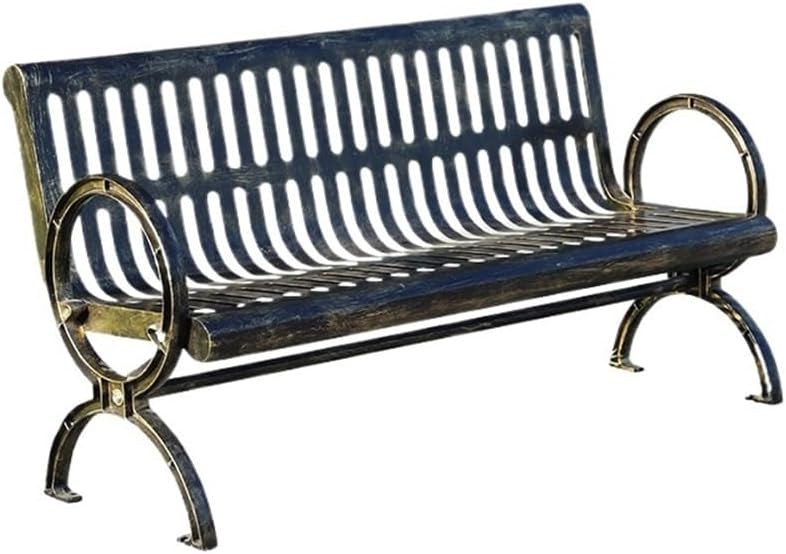 Outdoor Benches Antique Bronze Color Retro Outdoor Bench 1.5 Meters Double Bench with Backrest Park Garden Bench