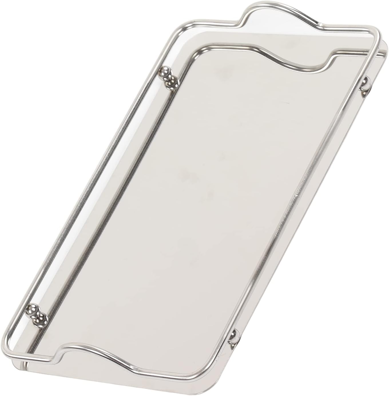 Hilitand Stainless Steel Tray Large Rectangle Reflective Finish Tray for Home Living Room Commercial Use as Coffee Cup Fruit Drinks Serving