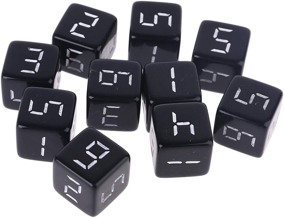10pcs D6 Six Sided Dice Number Square Dice Party Night Club Board Game Role Playing Toys