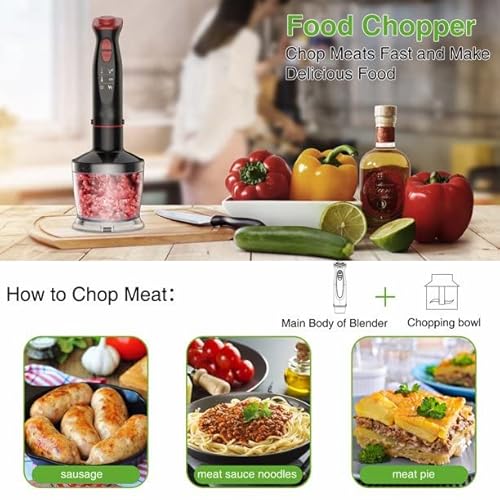 Immersion Hand Blender, 12-Speed Multi-Function Handheld Stick Blender With Stainless Steel Blades, Chopper, Beaker, Whisk And Milk Frother For Baby Food/Smoothies/Puree, Bpa Free #TOP1