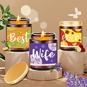 Gifts for Her Valentines Day – Gifts for Wife, Best Wife Ever Scented Candles, Wife Gifts from Husband for Anniversary…