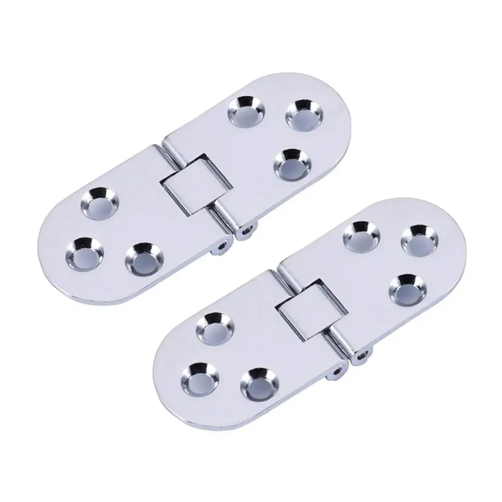Znjamn Silver 180 Degree Door Hinge Zinc Alloy Flush Hinges Cabinet Semicircle Furniture Accessories For Folding Furniture(Silver)