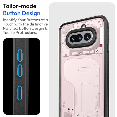 Image of KAPAVER Impulse Sandstone Back Cover Case for Nothing Phone 4a | Hard 360 Protection Clear Case for Nothing Phone 4a (Black)