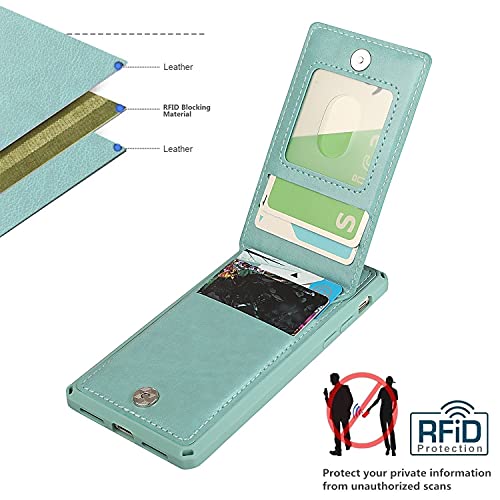 Icovercase Iphone Se 202078 Wallet Case Credit Card Holder, [Rfid Blocking] Premium Leather Clasp Kickstand Wrist Shockproof Cover Iphone Se 202078 (Mandala Mint), Iphone Se 202078---Mint #TOP2