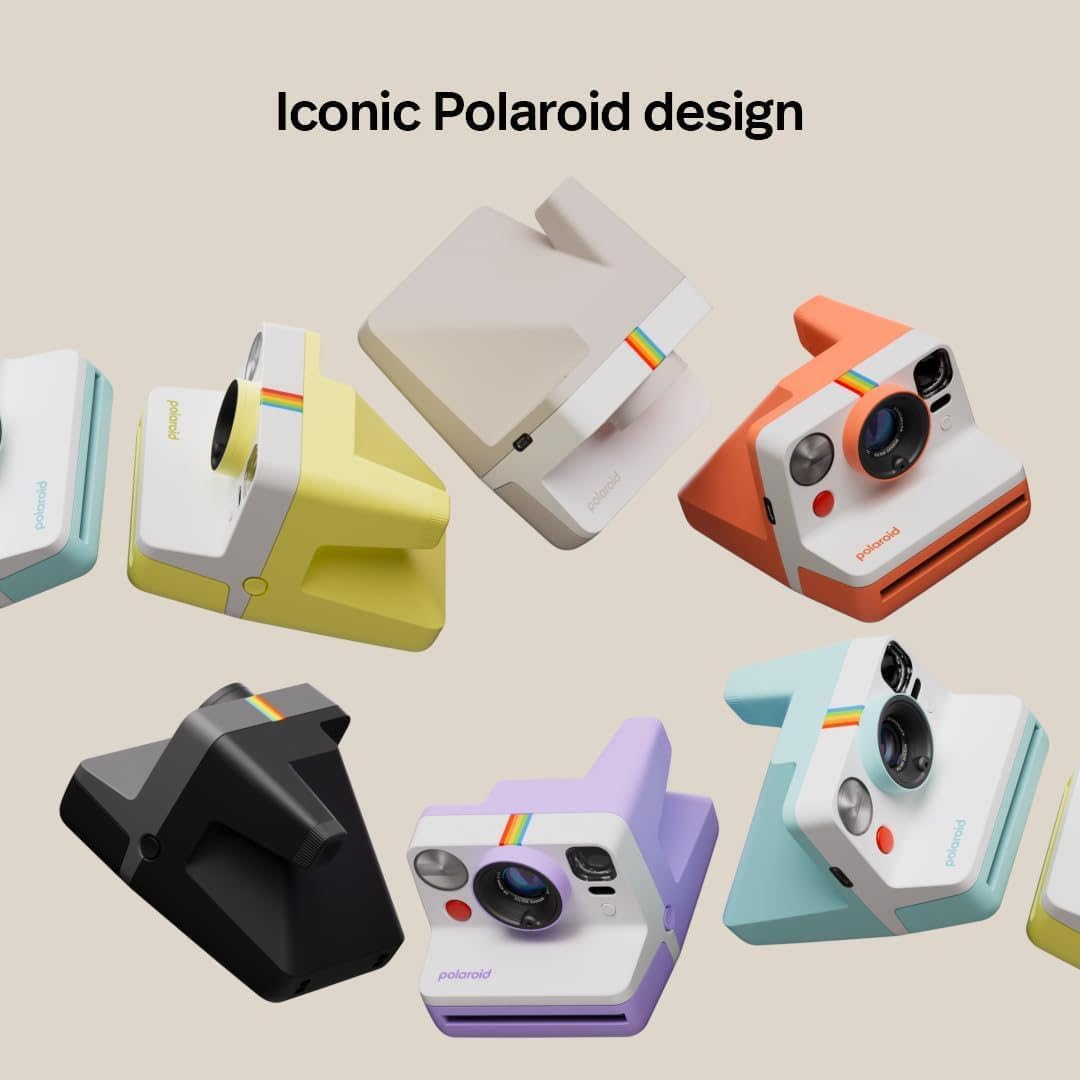 Polaroid Now 3rd Generation i-Type Instant Film Camera, Black + 8 Color Film Photos + Tudak Accessories Bundle, Incl. Compatible Carrying Case, 64-Pocket Photo Album & Microfiber Cleaning Cloth