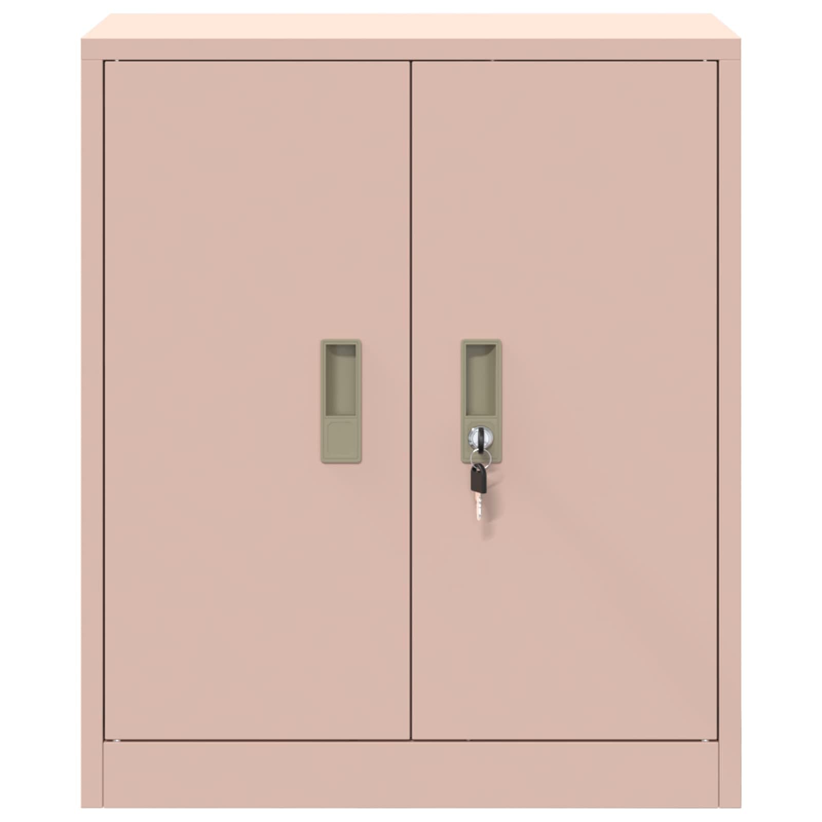 vidaXL Armario de Almacenamiento Rosa 60 x 40 x 70 cm Acero, Armario de Acero Rectangular para Oficina Moderna, con Cerradura, Amplio Espacio y diseño Industrial