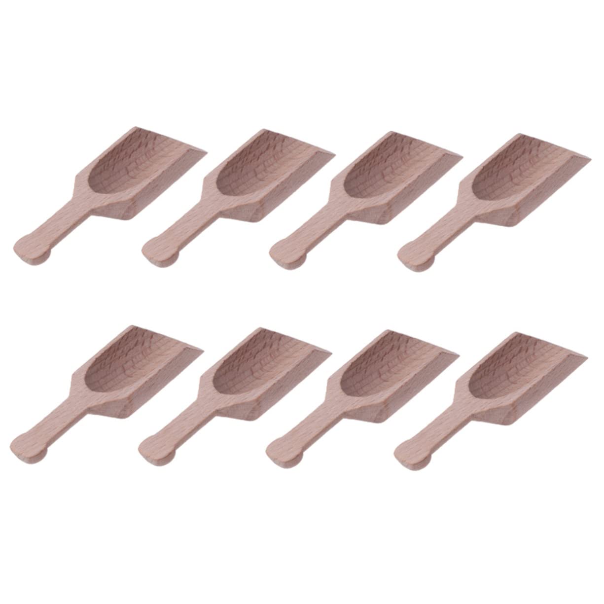 COLLBATH 8pcs Tea Scoop Beech Salt Shovels Flat Handle Teaspoon for Kitchen for Spices Flour and More Alternative to Scoops