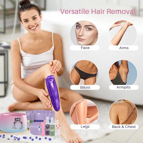 BLITZWAX Brazilian and Bikini Waxing Kit for Women, Hard Wax Warmer for Face, Legs and Body, At Home Hair Removal Kit, Beginner Friendly, Quick Heating, Pink and Blue Gradient Color - Image 5