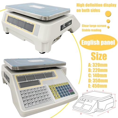 Báscula digital comercial de 30Kg con impresora térmica miniatura 4