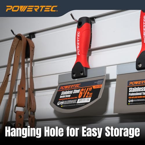 Image of POWERTEC 6-1 /2 inch Stainless Steel Bucket Scoop, Drywall Tapping Repair Tool, 1 PK (72179)