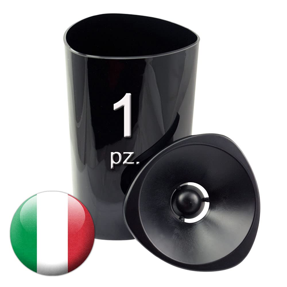 Spittoon - Sputacchiera in Plastica per Degustazioni - MOD. Cylinder 20 Trio Black - capacità: 2.0 Lt. - Colore Nero - By (1)