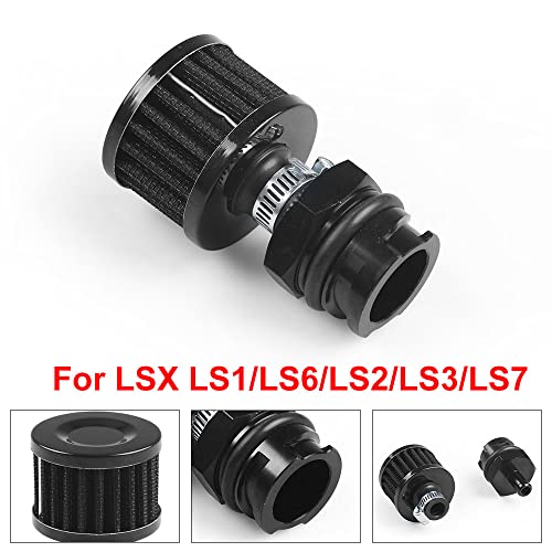 Black Aluminum Billet Valve Cover Oil Cap Breather Fitting An10 & Filter Accessory For Lsx Ls1 Ls6 Ls2 Ls3 Ls7 #TOP2
