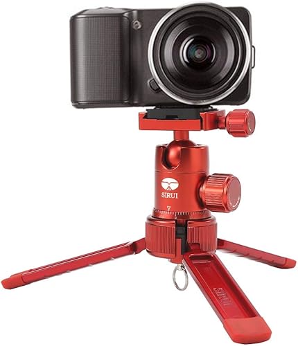 SIRUI 3T-35 - Trípode de video de mano con cabeza de bola color rojo