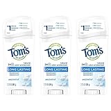 Tom's of Maine Long-Lasting Aluminum-Free Natural Deodorant for Women, Unscented, 2.25 oz. 3-Pack (Packaging May Vary)