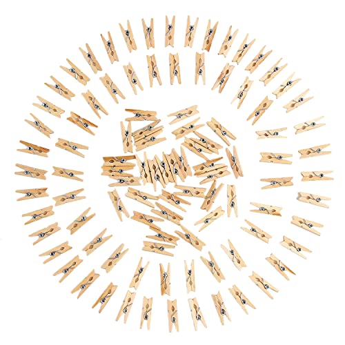 DERAYEE 130 Stück Holzklammern klein,2.5cm Mini Wäscheklammern,Deko...