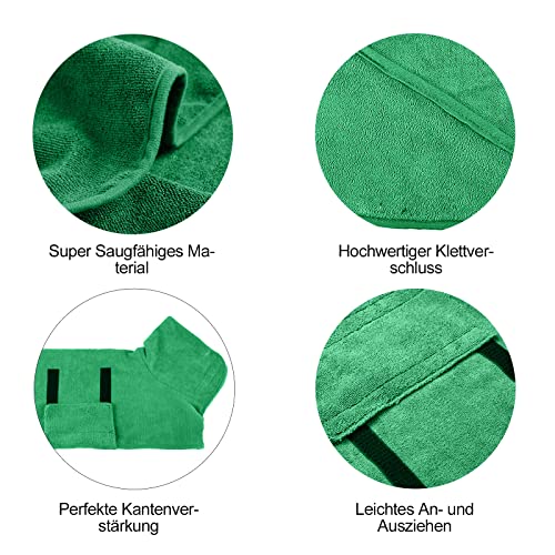 AmazeFun Hunde-Bademantel Mikrofaser, Mit Klettverschluss Schnell Trocknend Badetuch, Sehr Saugfähig, mit verstellbaren Trägern, Geeignet Für Große und Mittlere Hunde (L)