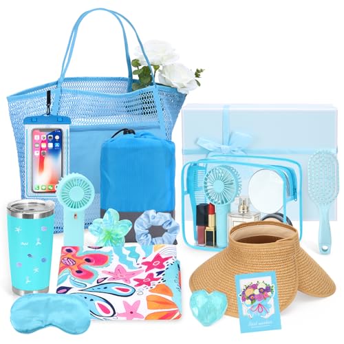 VZCBZC 16PCS Beach Gifts for Women, Ocean Theme Gifts Basket