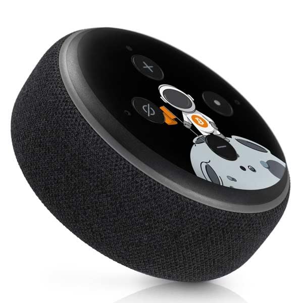 Skinit Decal Audio Skin Compatible with Amazon Echo Dot 3 - Officially Licensed Bitcoin Astronaut Design