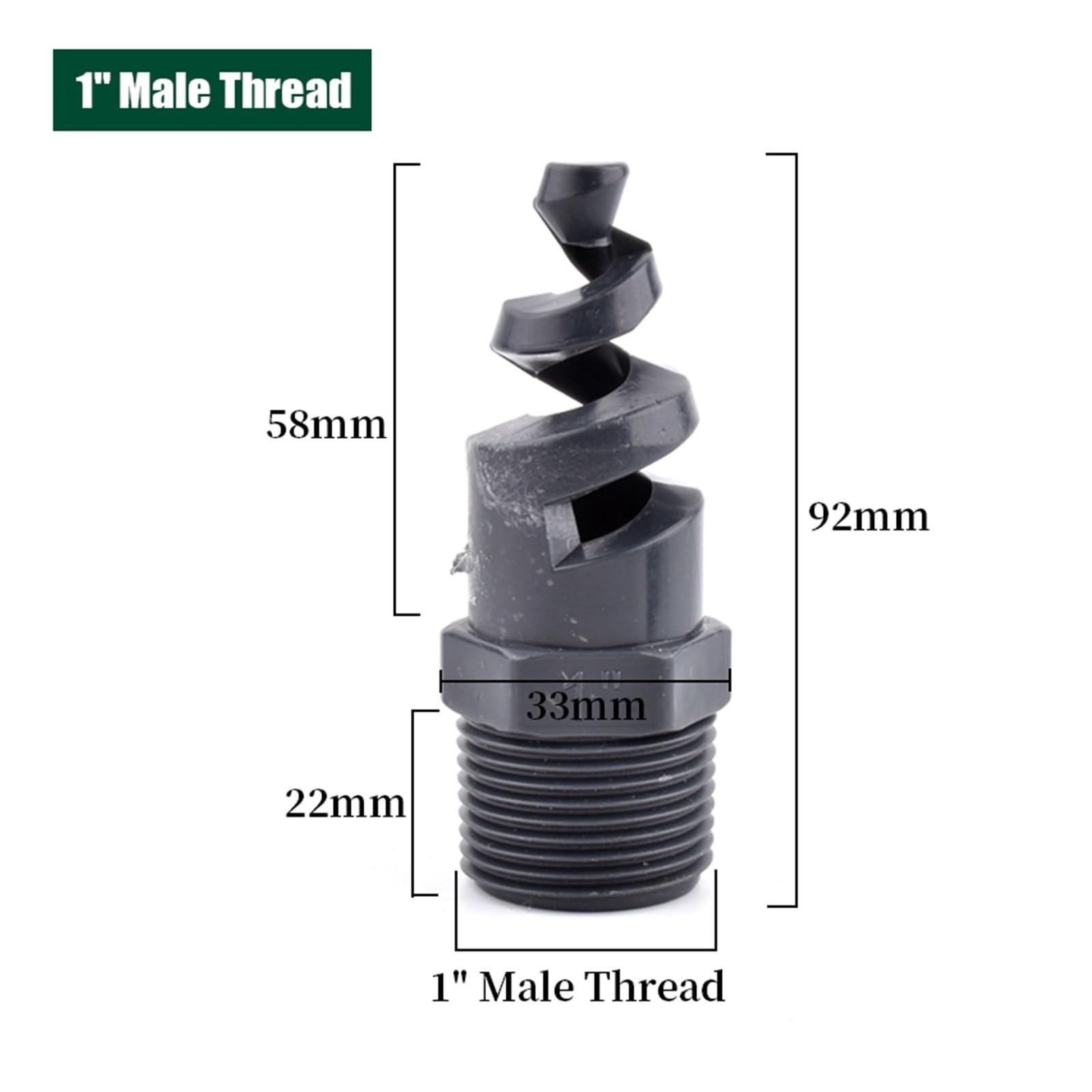 Ugello a spirale in PVC | 5 pezzi da 1/4 a 1 pollice: irrigazione da giardino e amp; Spray detergente(1 Inch)
