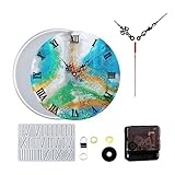 3Pcs Silicone Resins Kit-Clock Roman Numerals Mold, Movement Parts,Wall Clock Mechanism Parts for DIY Art Craft Making Wall Hanging Ornaments Home Decor (Large)