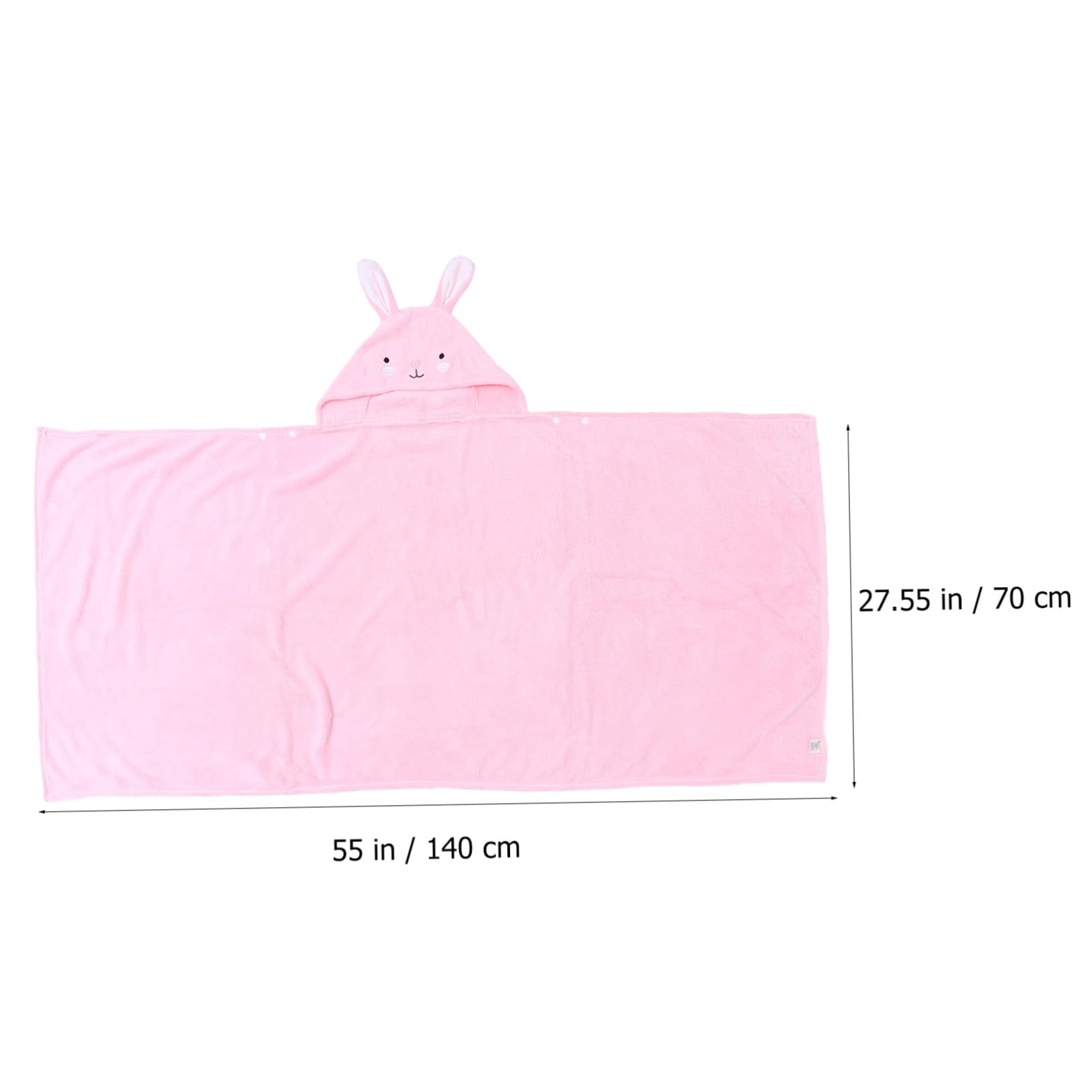 IMIKEYA Kinderbadetuch mit Kapuze, Rosa Hasenmotiv, 70x140 cm | Polyester Chinlon, Saugstark und Waschbar, für Kinder, Niedliches Cartoon Design