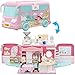 Mitcien Dollhouse Playset, DIY Pretend Portable Caravan Camper Bus Toy Kit with Little Critters Bunny Dolls Mini Cottage House Set Camping Family Toys for Toddler 3 4 5 6 Year Old Girl