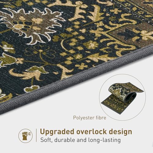 Carpet Stair Treads for Wooden Steps Indoor, 15 Pack 8" X 30" Non Slip Stair Treads with Reusable Adhesive for Kids Elders and Dogs, TPR Backing Stair Rugs Oriental Staircase Step Treads,Bohemia