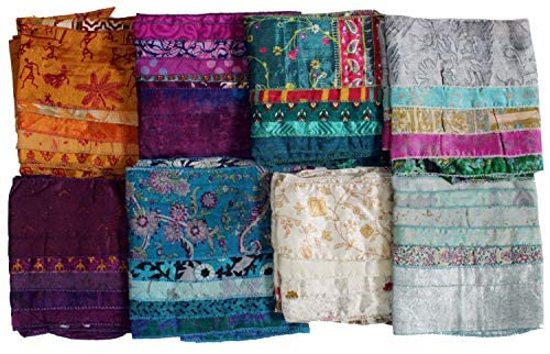 Mango Gifts Women's Silk Sari Fabric Scarf Trendy Stole Perfect for Adding Elegance and Style to Any Outfit, One Scarf2