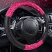 CAR PASS NEW ARRVIAL Delray Lace and Spacer Mesh Steering wheel covers universal for vehicles,Suv(Rose Red)