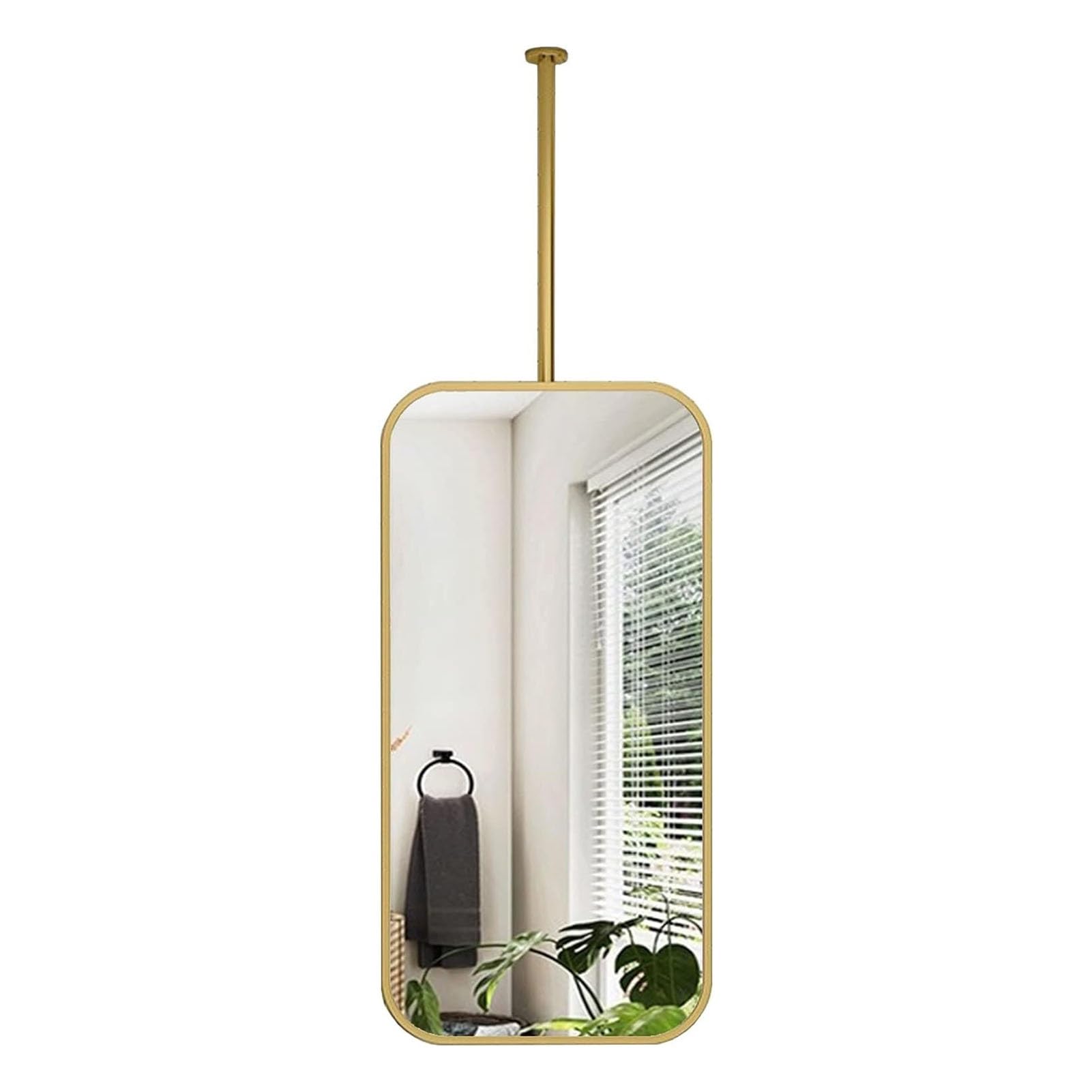 WJFTODAY Rectangular Wall Mirror - 40x70cm Floating Bathroom & Vanity Mirror, Square Decorative Ceiling Mirror for Entrance, Bedroom & Living Room, Stylish Home Décor