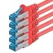 Produktbild 1aTTack.de 0.25m - CAT6a - Netzwerkkabel rot - 5 Stück CAT 6 A Patchkabel 10000 Mbit s SFTP PIMF 500 MHz kompatibel zu CAT5 CAT6 CAT7 DSL Internet Switch Router