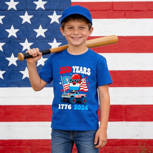 Image of Kid 4th of July T-Shirts Boys Girls American Flag Shirt Patriotic Top Short Sleeve Tees 2-12 Years