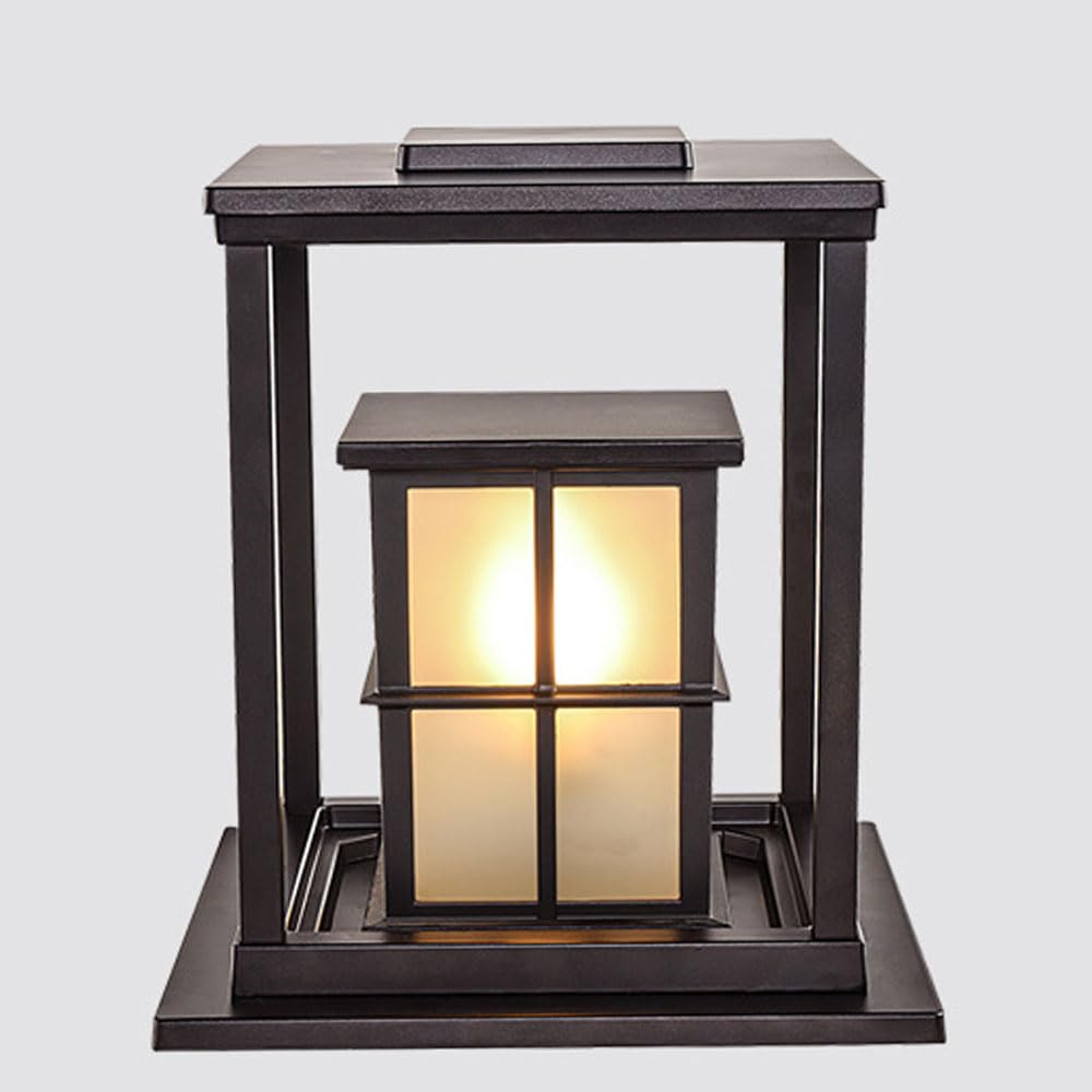 KUEYANB Lamp Post Light Fixture Post Lamp Outdoor Electric for Fence Villa Gate Chinese Style Courtyard Porch Pillar Light Waterproof Cast Aluminium Lamp for Corridor Terrace Garden Lighting Fixture