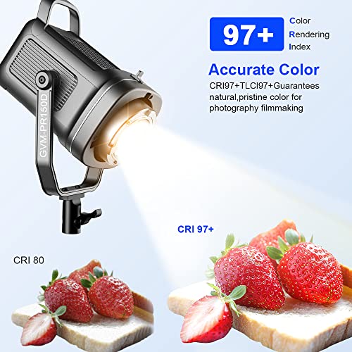 Image of GVM 150W LED Video Light 2700K~7500K Video Light Photography Studio Light Kit with Lantern Softbox & Stand, CRI97+TLCI97 with 8 Lighting+Custom Effects for Outdoor Shoot YouTube Videos