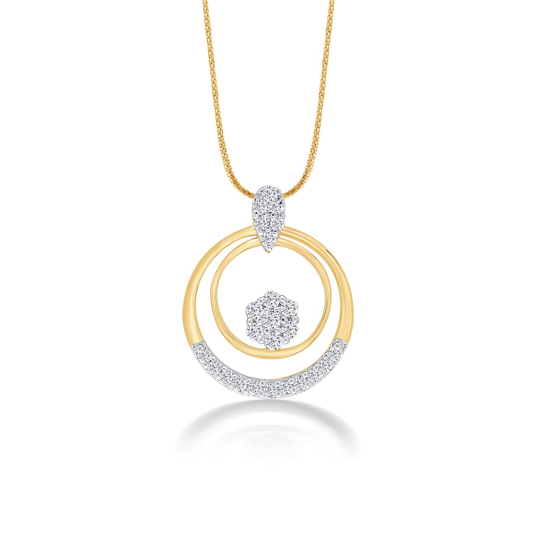 p. n. gadgil jewellers P.N.Gagdil Jewellers 18 Karat Yellow Gold & Diamond Certified Gold Casual Pendant For Women KEN0023P FG/VS-picture-18