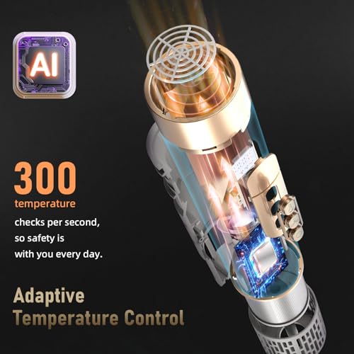 6 in 1 Hot Air Brush & Hair Dryer–High-Speed Hair Dryer Brush with Auto Wrap Curlers, Hot Air Styler Wrap Fast Drying & Frizz-Free Styling, No Heat Damage, Volumizing with Travel Bag — view 3