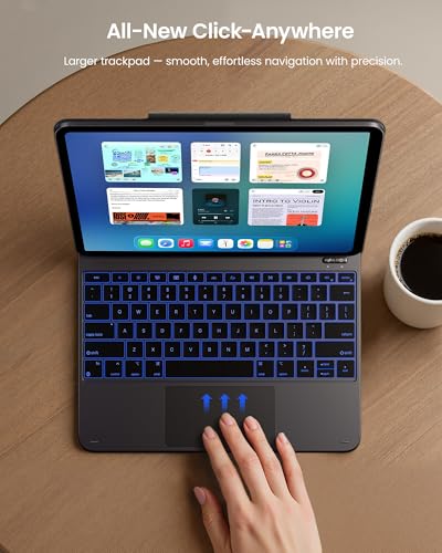 Image of typecase Keyboard Case for iPad Pro 13-inch (M5 2025 / M4 2024), Magic Keyboard with 11 Colors Backlight, Keyboard Case with Pencil Holder, Multi-Touch Trackpad,Easy-Set Magnetic Stand, Space Black