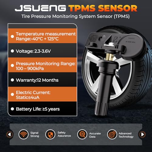 Ford TPMS Sensor, Tire Pressure Monitoring System Sensor fit for Ford F150 F250 F350 F450 Expedition Focus Fusion Mustang, Lincoln MKZ MKS Replaces 9L3Z1A189A 9L3T1A180AF DE8T1A180AA 4-Pack 315Mhz