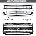 Front Bumper Upper Grille Grill Fit For 2016 2017 2018 Chevrolet Silverado 1500 Replacement for 84134045,84602489 (Black base + Chrome Frame)