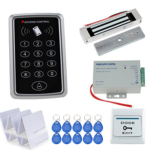 Hfeng De Sistema De Control De Acceso A La Puerta Kit De Controlador Rfid Teclado 125 Khz Con Fuente De Alimentación 180kg Cerradura Magnética Hfeng De Sistema De Control De Acceso A La Puerta Kit De Controlador Rfid Teclado 125 Khz Con Fuente De Alimentación 180kg Cerradura Magnética